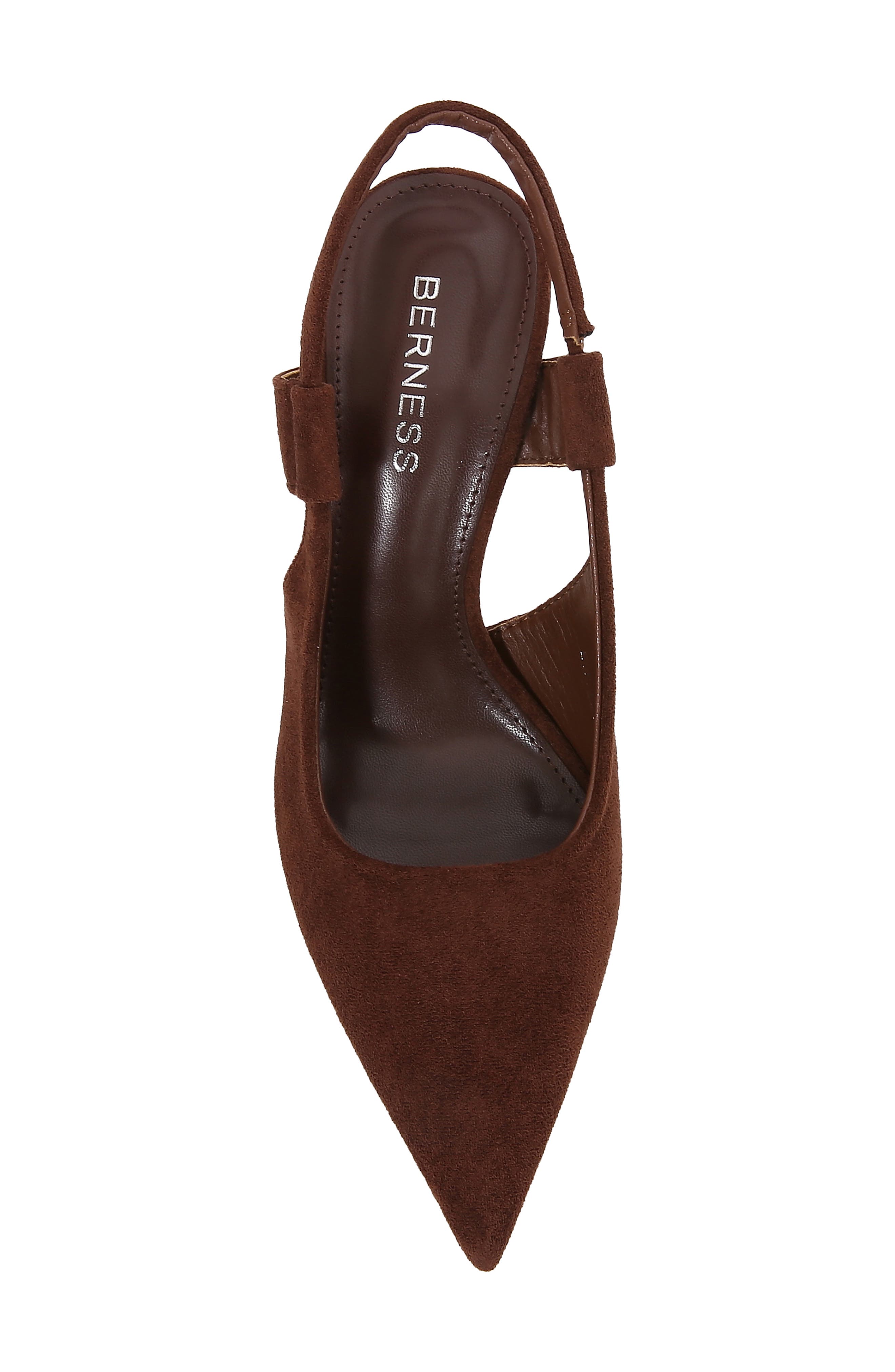 Faux Suede Slingback Stiletto Pump, Alternate, color, BROWN