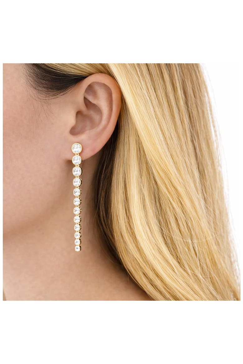 Colette Cubic Zirconia Drop Earrings, Alternate, color, GOLD