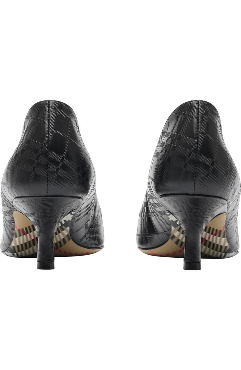 Burberry Check Leather Dame Low Pumps, Alternate, color, Black