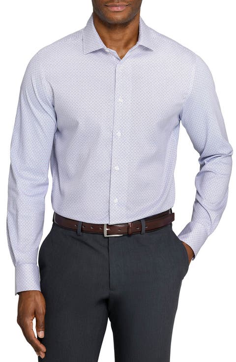 Slim Fit Abstract Cross Reworked Button-Up Shirt
