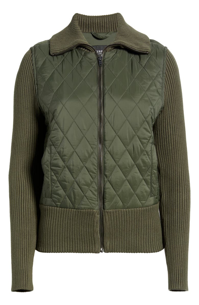 Liverpool Los Angeles Mixed Media Jacket, Alternate, color, Forest Night