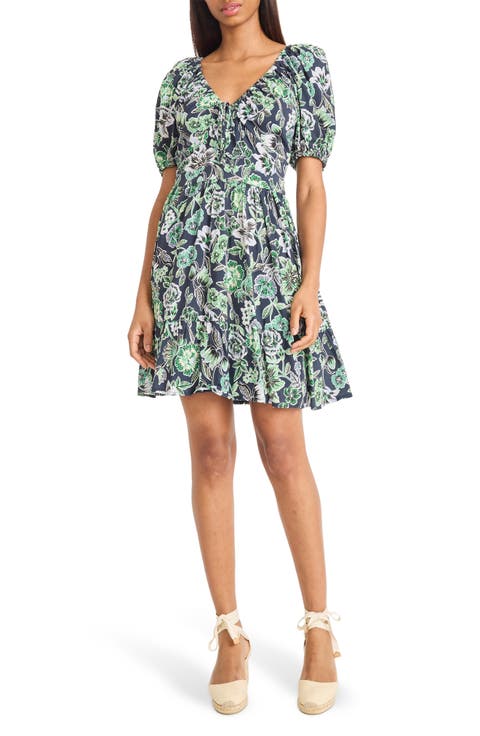 Puff Sleeve Mini Dress