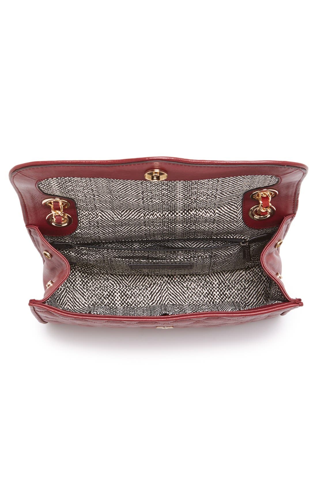 'Quilted Affair' Shoulder Bag, Alternate, color, BURGUNDY