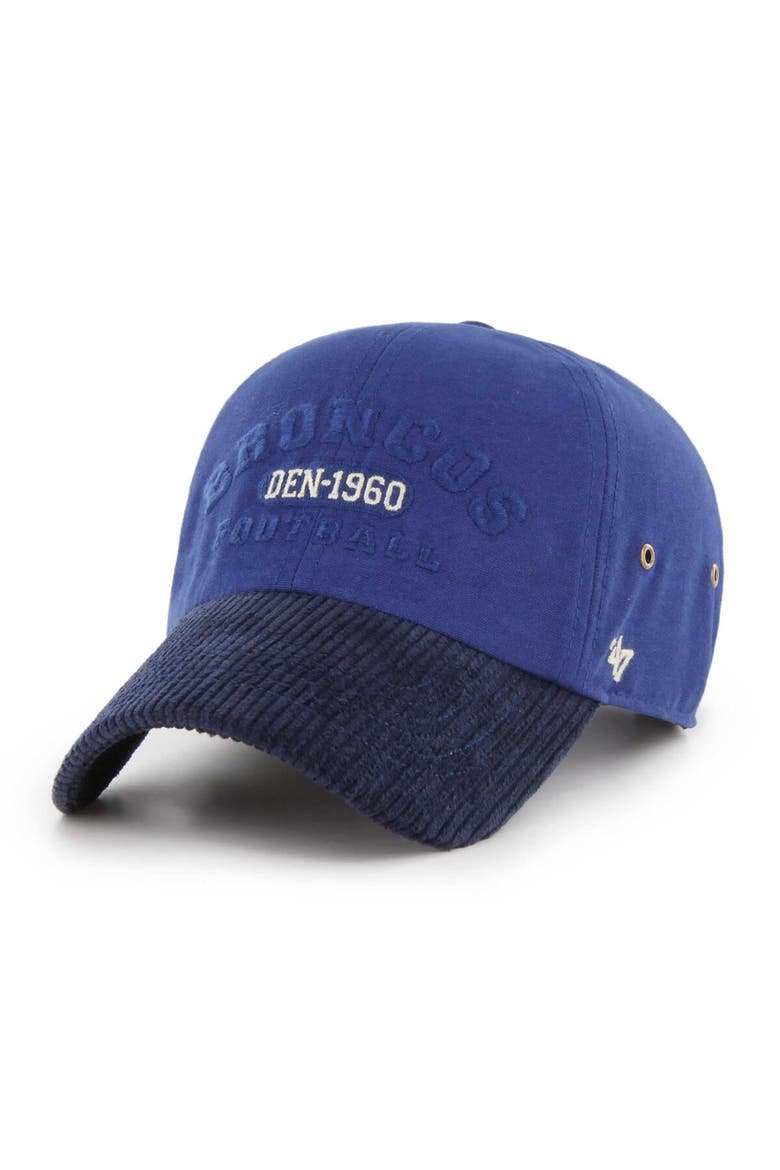 Men's '47 Royal Denver Broncos Ridgeway Clean Up Adjustable Hat, Main, color, Royal