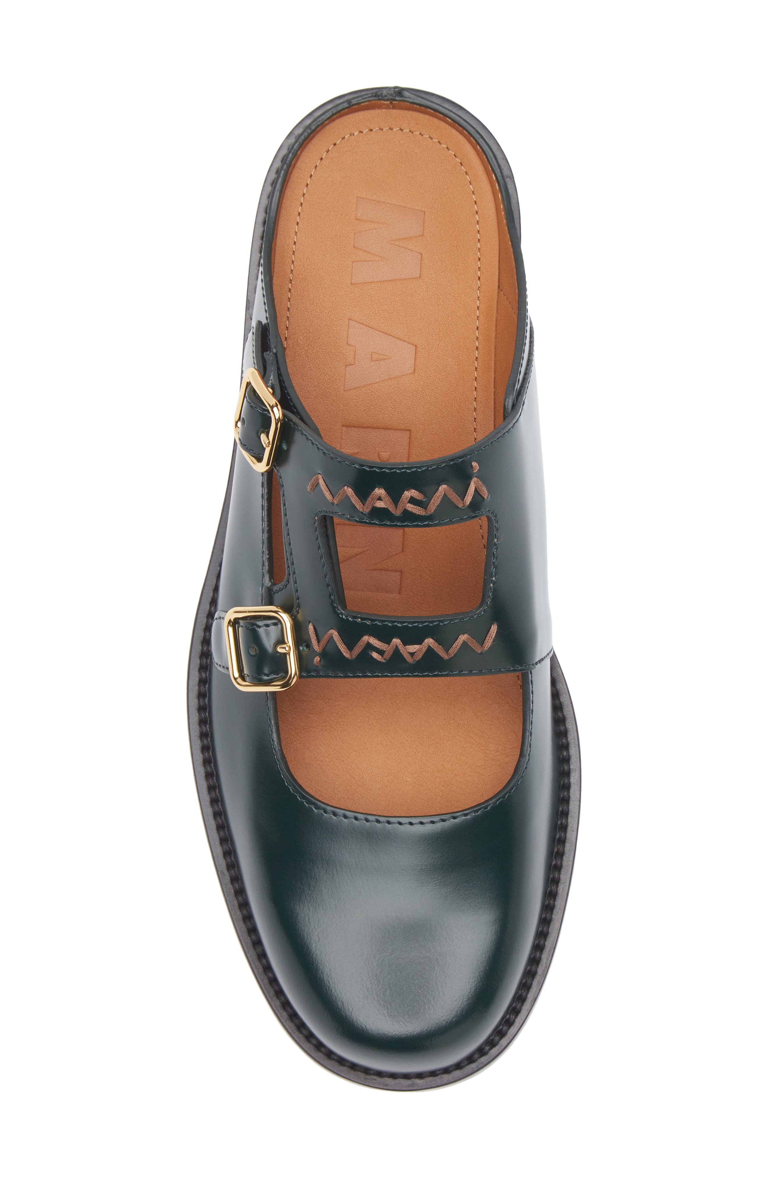 Marni Sabot Double Buckle Mule, Alternate, color, Green