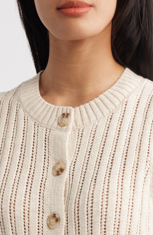 Sanctuary Pointelle Stitch Cotton Button-up Sweater Vest In Eco Natural