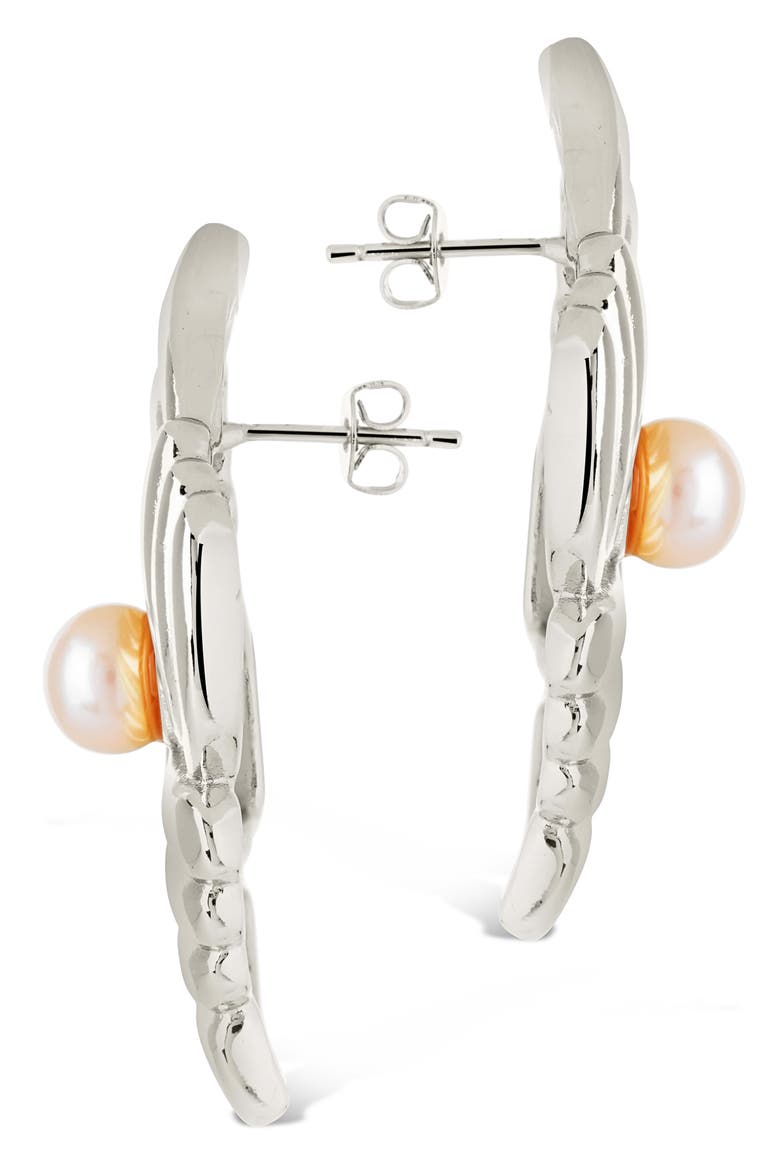 Fantaisie Genuine Pearl Post Earrings, Alternate, color, SILVER