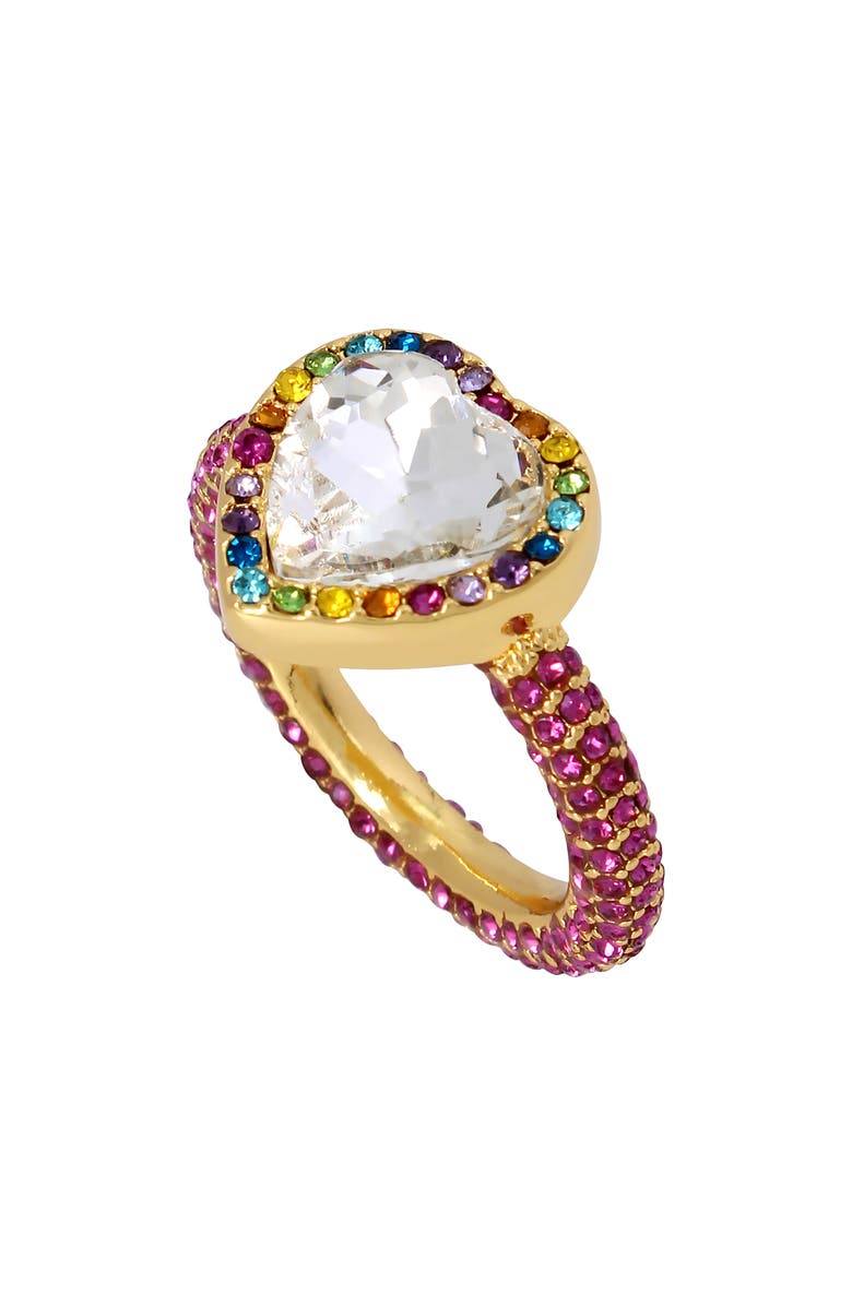 Kurt Geiger London Crystal Heart Cocktail Ring, Alternate, color, 