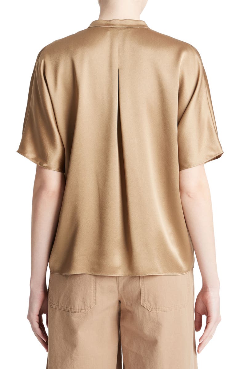 Vince Dolman Sleeve Silk Button-Up Shirt, Alternate, color,