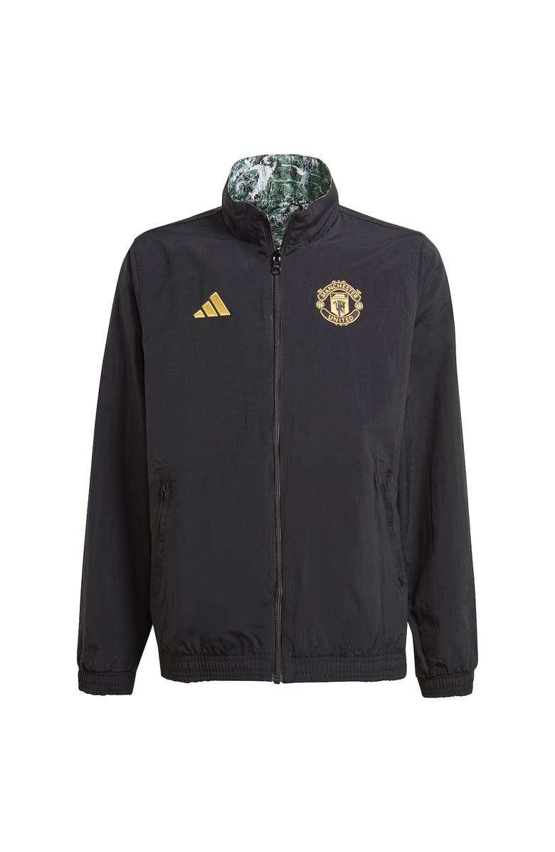 adidas Originals Youth adidas Originals Black Manchester United x Stone Roses 2023/24 Reversible Anthem Full-Zip Jacket, Alternate, color, Black