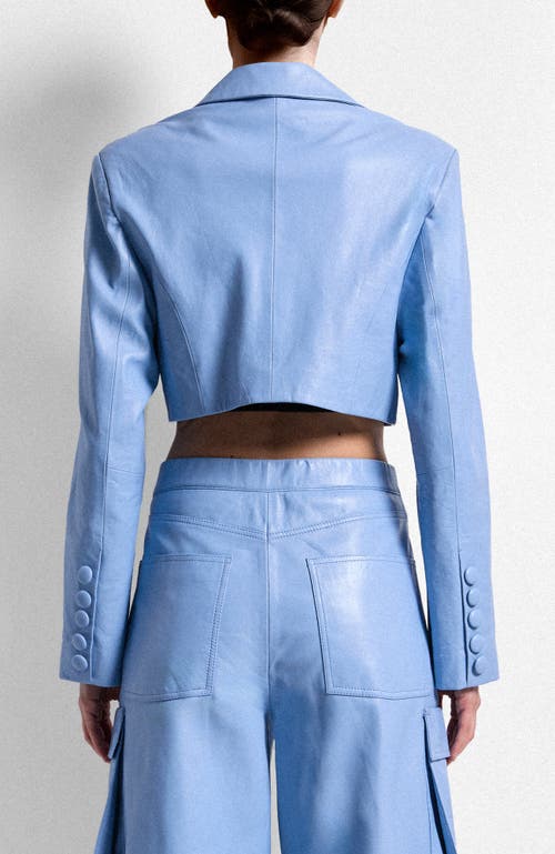 As By Df Poppy Leather Blazer In Blue