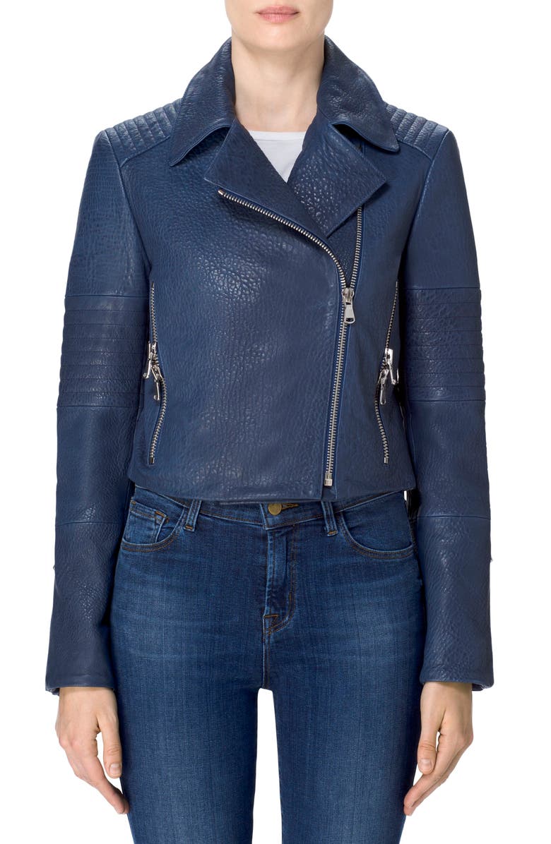 J Brand Aiah Leather Moto Jacket, Alternate, color, 