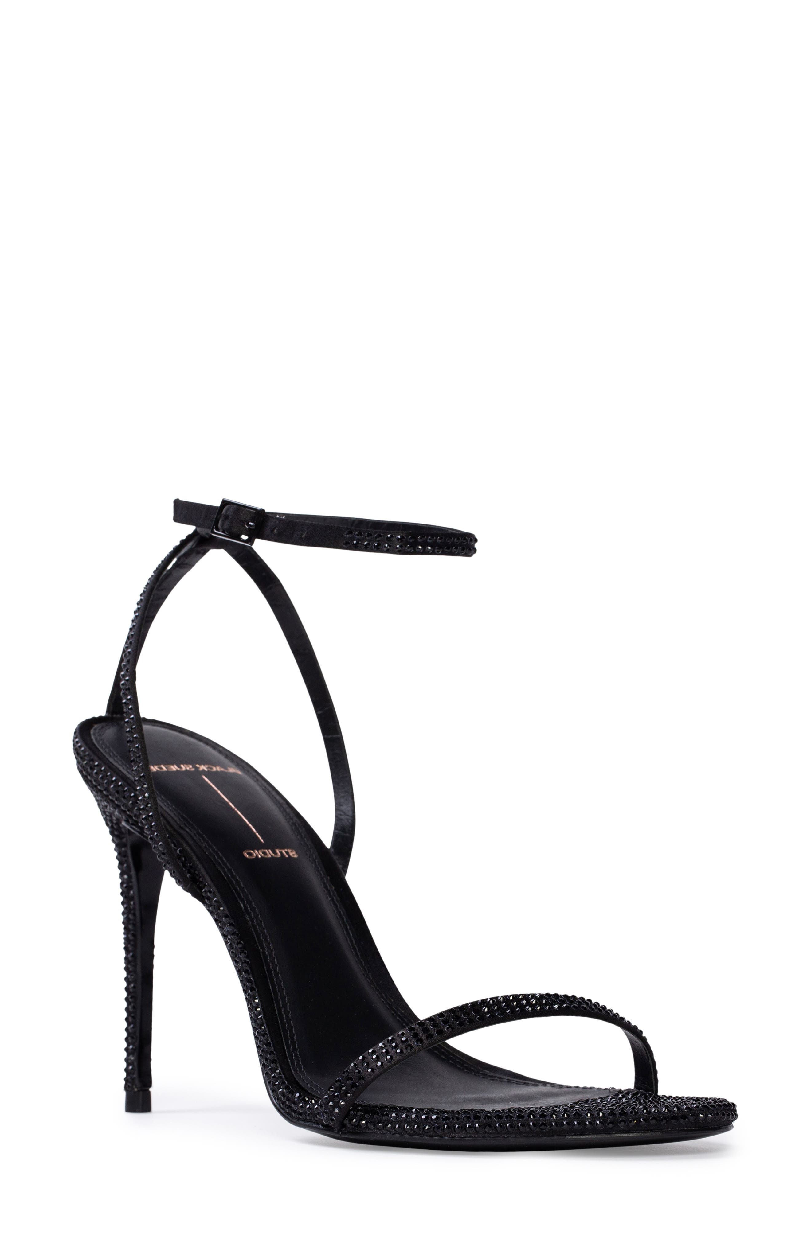 BLACK SUEDE STUDIO Everly Ankle Strap Sandal, Main, color, 
