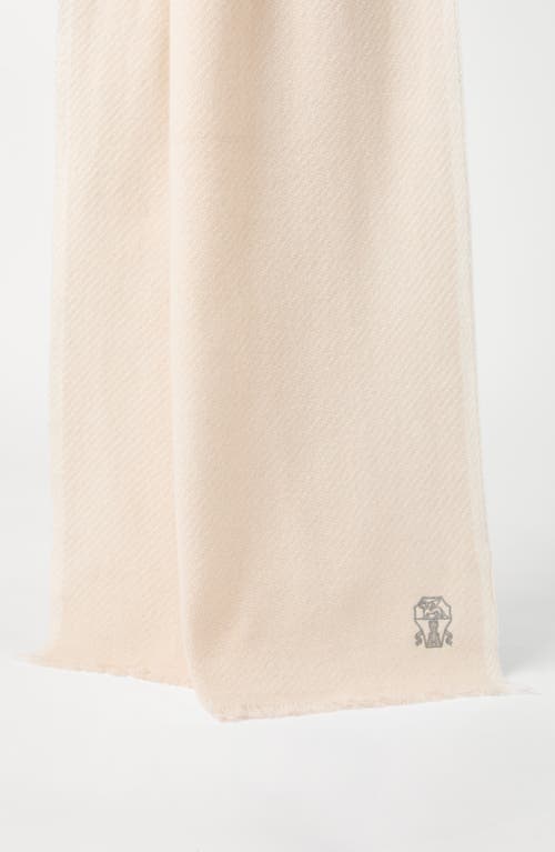 Brunello Cucinelli Cashmere Diagonal Scarf In Buff
