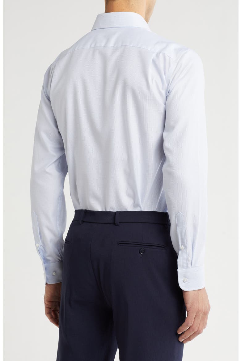 Trim Fit Premium Non-Iron Ticking Stripe Cotton Dress Shirt, Alternate, color, BLUE TICKING STRIPE