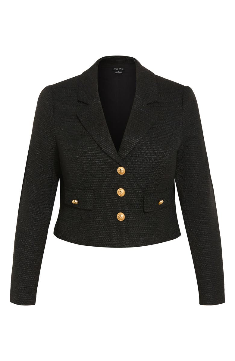 City Chic Regina Bouclé Crop Jacket, Alternate, color, 