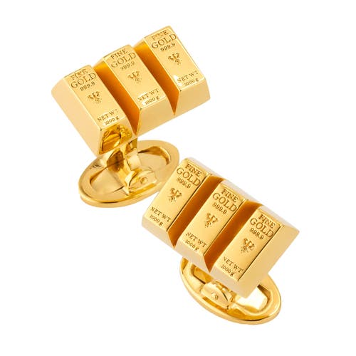 Jan Leslie Gold Bullion Bar Vermeil Sterling Silver Cufflinks I  In Gold