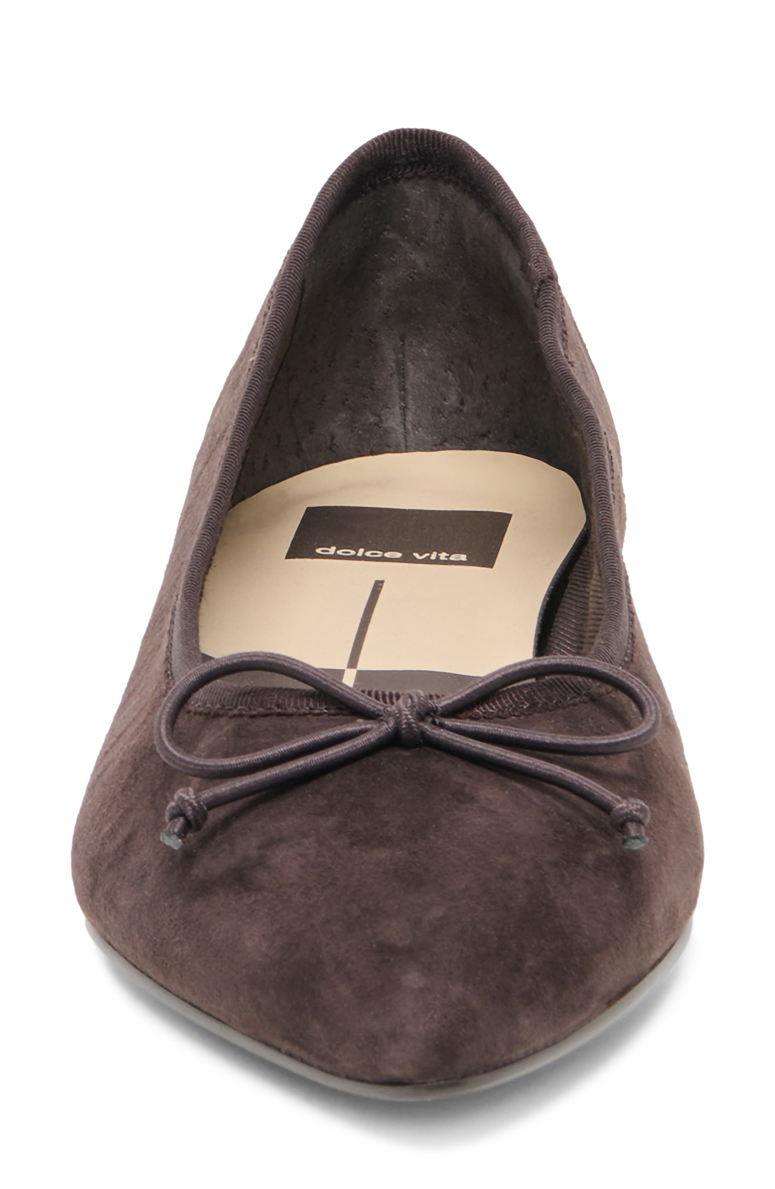 Celio Pointed Toe Flat, Alternate, color, EBONY SUEDE