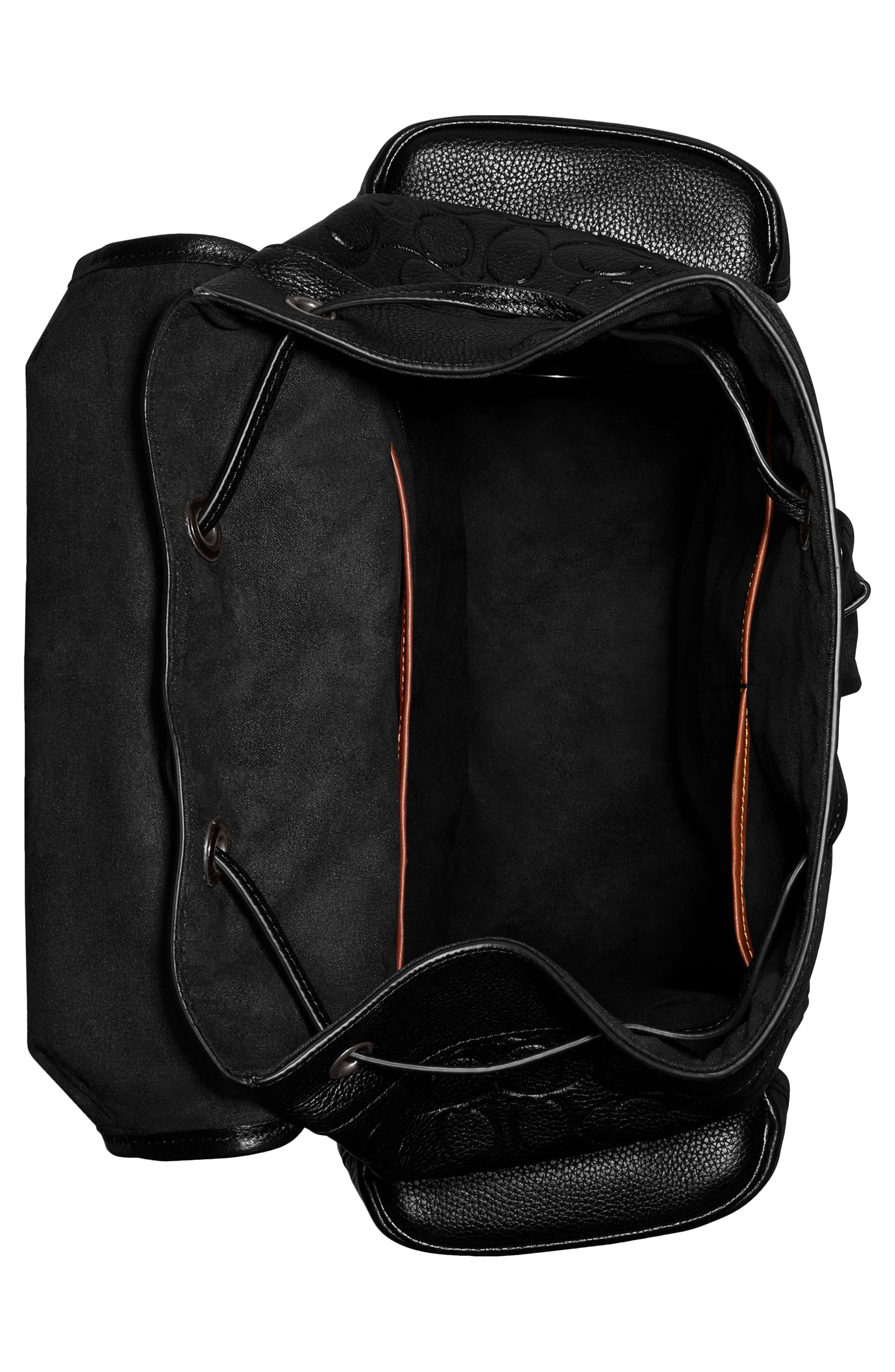 COACH Hitch Signature Leather Backpack, Alternate, color, 
