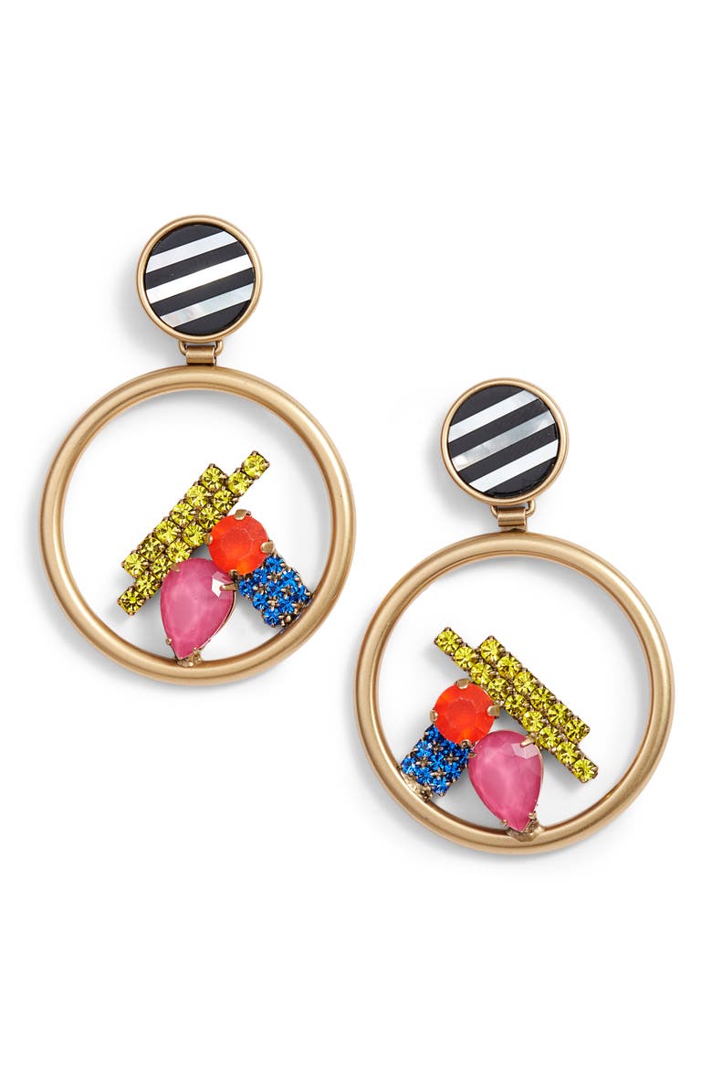 Avery Hoop Earrings, Main, color, GOLD MULTI
