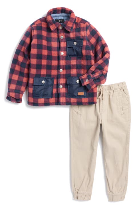 Kids' Button-Up Shirt & Pull-On Pants Set (Toddler)