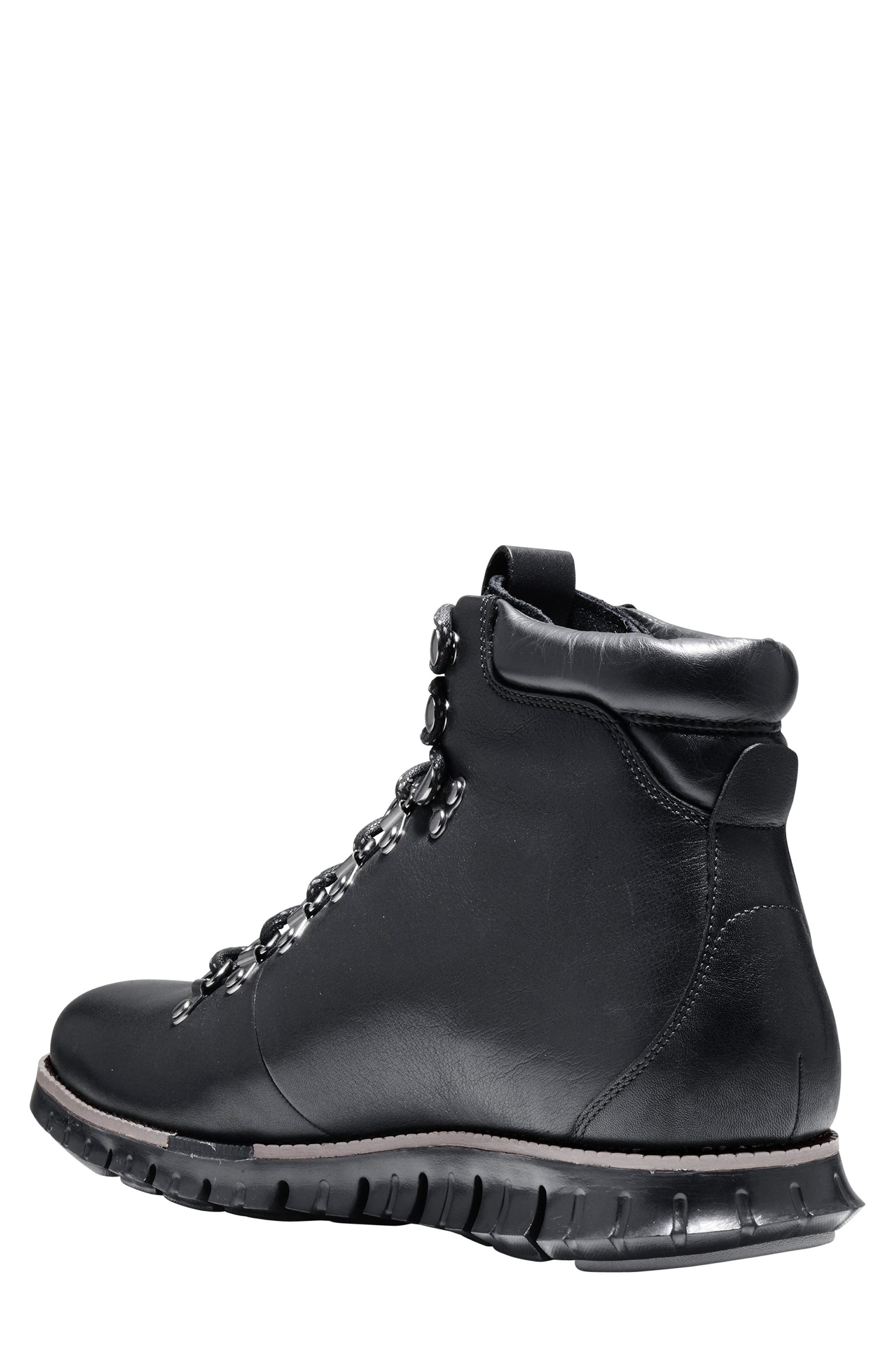ZeroGrand Water Resistant Hiker Boot, Alternate, color, BLACK/ BLACK LEATHER