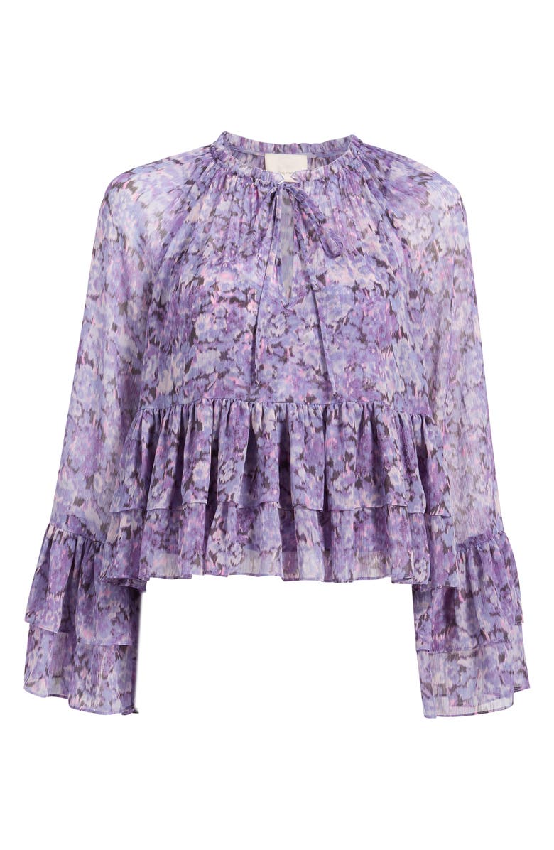 Cinq à Sept Painted Dydrangea Layered Ruffle Top, Alternate, color, 