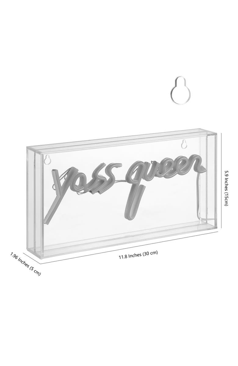 JONATHAN Y Yass Contemporary Glam Acrylic Box USB Operated LED Neon Light, Alternate, color, Pink