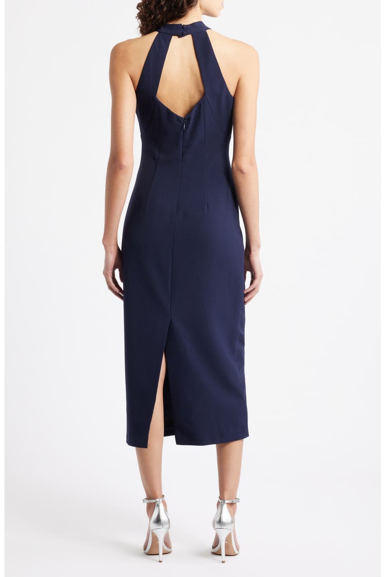Sequin Crepe Cocktail Dress, Alternate, color, NAVY