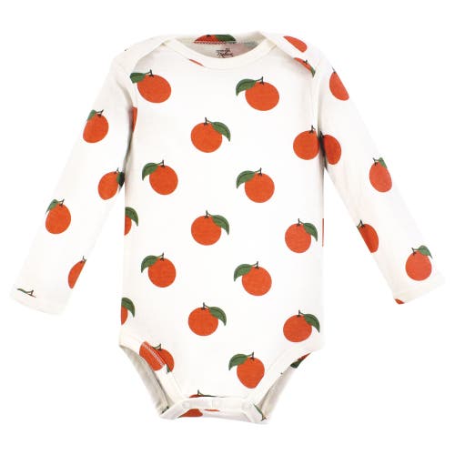 Touched By Nature Organic Cotton Long-sleeve Bodysuits In Multi