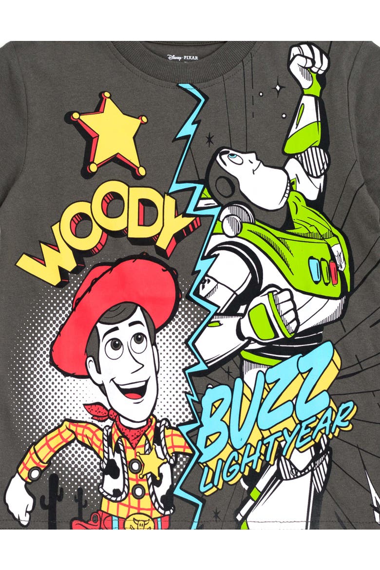 Toy Story 2-Piece Short Sleeve T-Shirt Set, Alternate, color, Woody Buzz Grey Cream