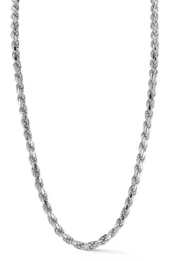 Yield Of Men Sterling Silver Rope Necklace In Silver