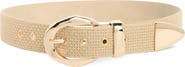 Steve Madden Woven Faux Raffia Overlay Belt