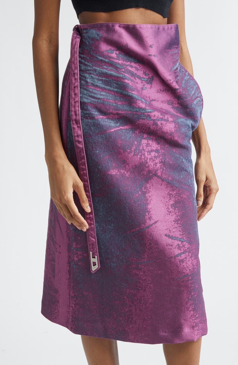 DIESEL<sup>®</sup> De-Sira Satin Denim Midi Pencil Skirt, Alternate, color, Purple