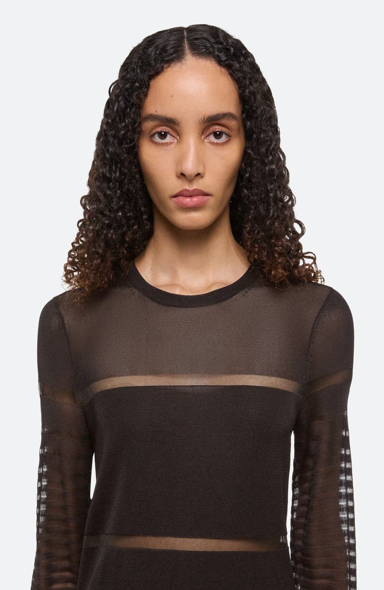 Helmut Lang Burnout Stripe Sheer Top, Alternate, color, 