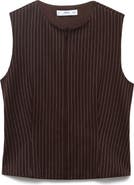 MANGO Fitted Front Zip Sleeveless Top