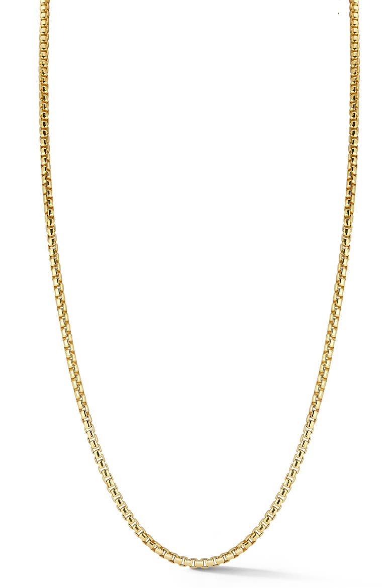 Men's Rounded Box Chain Necklace, Main, color, GOLD