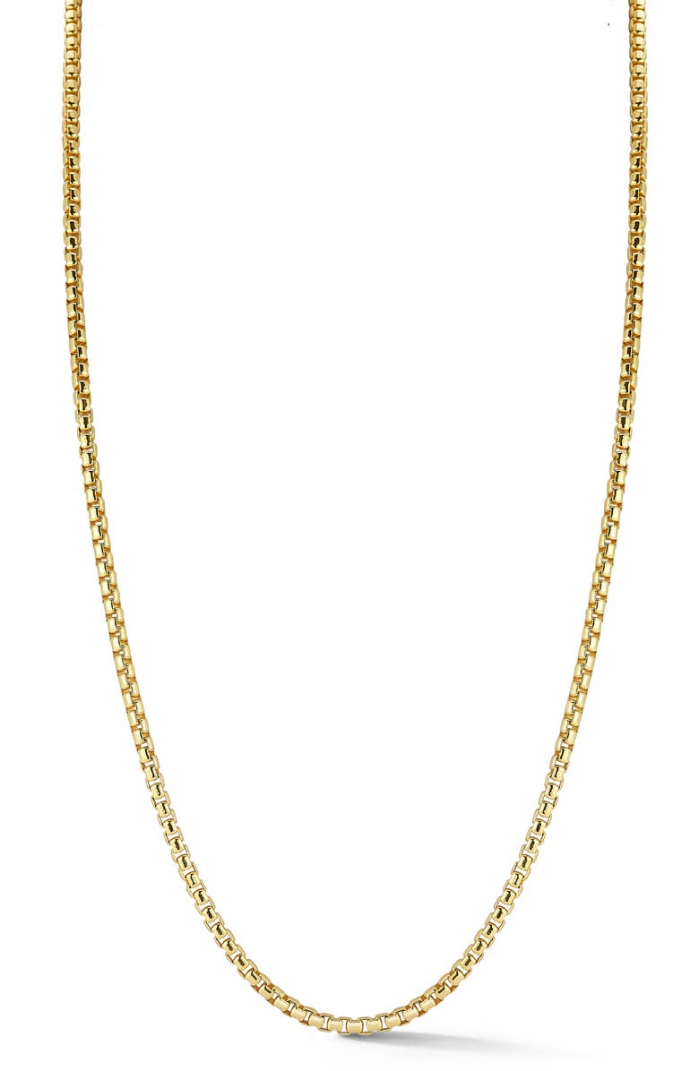 Yield of Men Men's Rounded Box Chain Necklace, Main, color, Gold