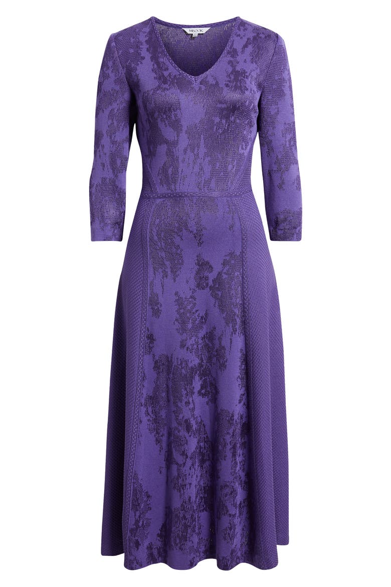 Tonal Jacquard A-Line Knit Maxi Dress, Alternate, color, CONCORD PURPLE