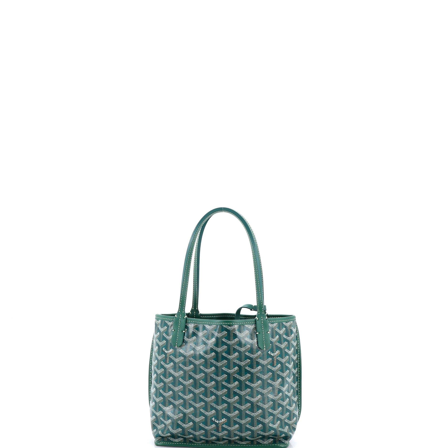Pre-Owned Goyard Anjou Reversible Tote Coated Canvas Mini, Alternate, color, Green
