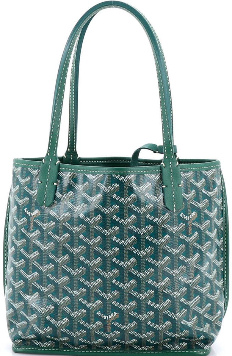 Pre-Owned Goyard Anjou Reversible Tote Coated Canvas Mini, Alternate, color, Green