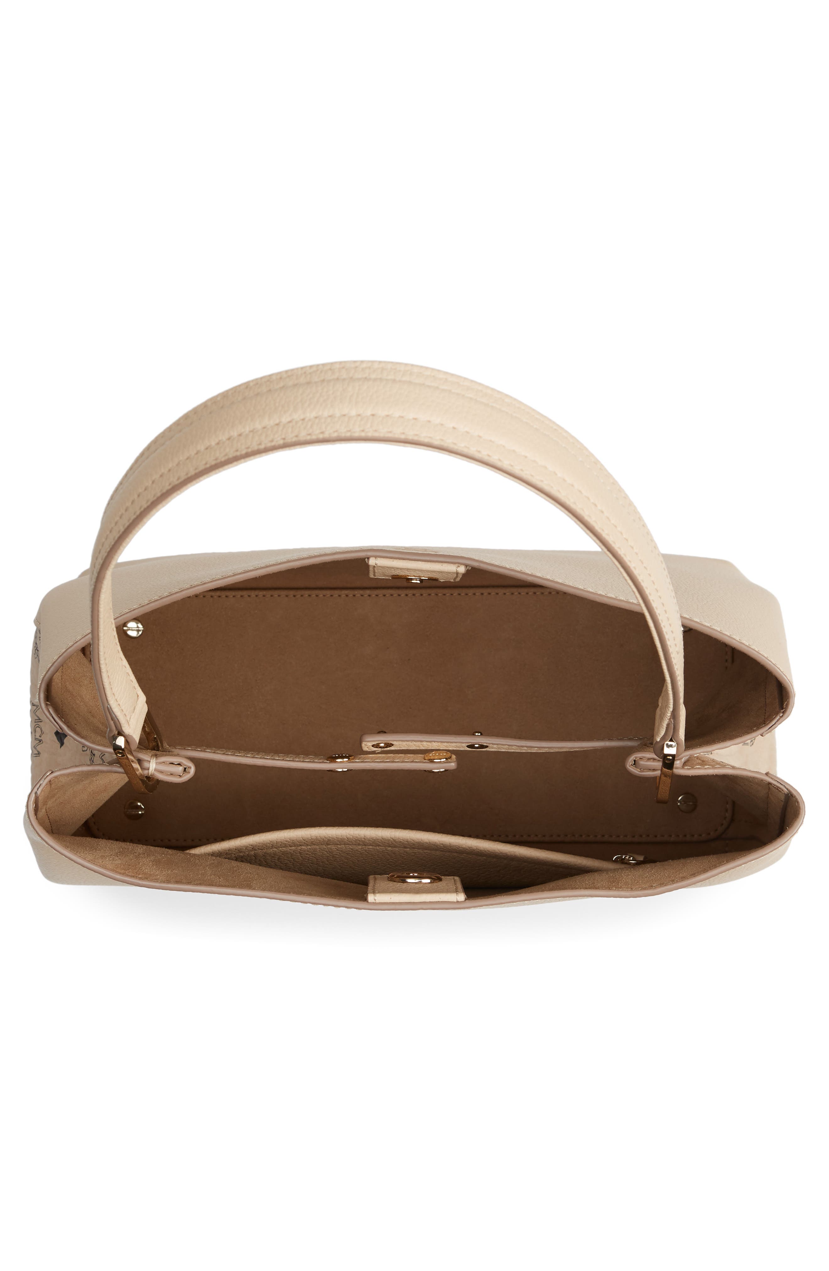 Sarah Leather & Visetos Canvas Hobo, Alternate, color, LATTE BEIGE