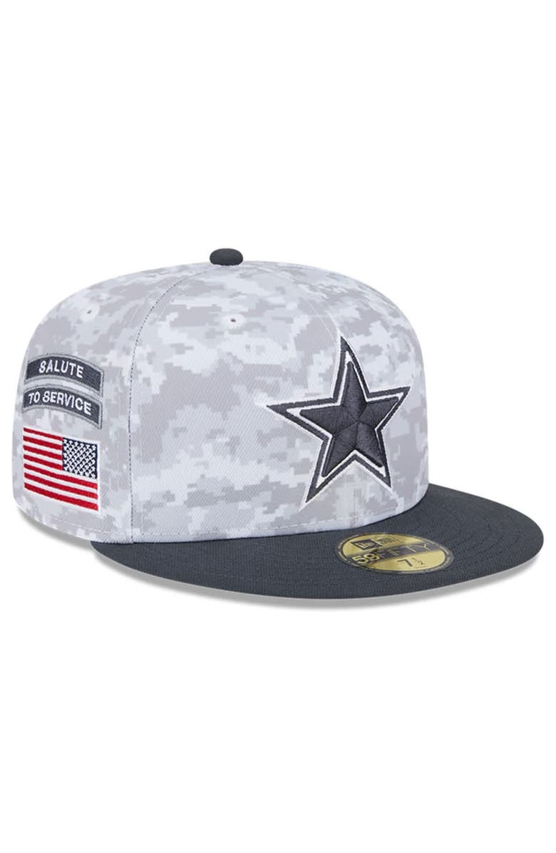 New Era Men's New Era Arctic Camo/Graphite Dallas Cowboys 2024 Salute To Service 59FIFTY Fitted Hat, Main, color, 