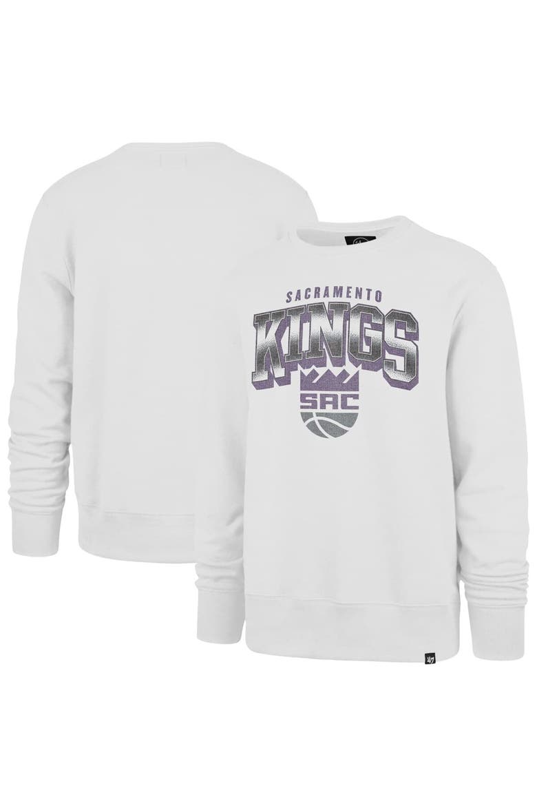 Men's '47 White Sacramento Kings Spotlight Headline Pullover Sweatshirt, Alternate, color, White