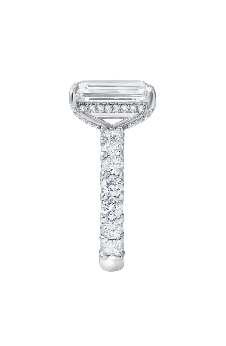 LuvMyJewelry Vienna 14K Gold Emerald Cut Lab Grown Diamond Hidden Halo Engagement Ring - 7.5 Cts, Alternate, color, 14K White Gold