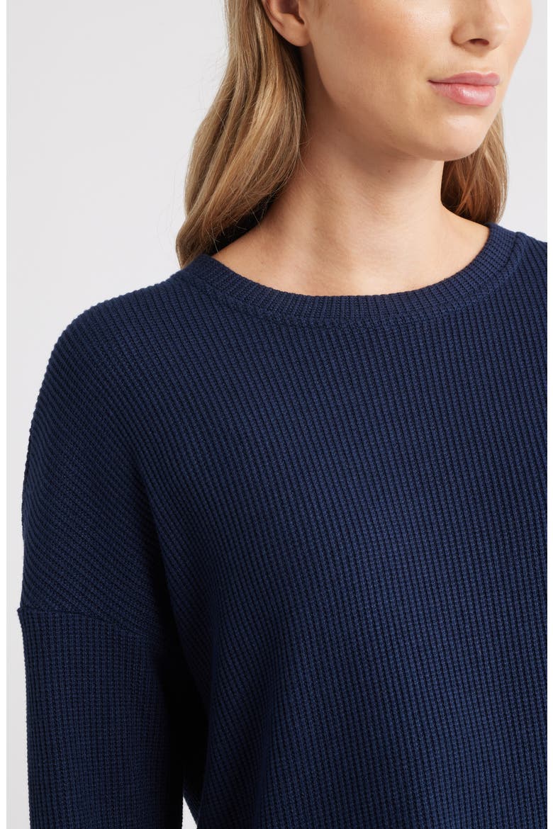 Long Sleeve Waffle Knit T-Shirt, Alternate, color, NAVY STILL