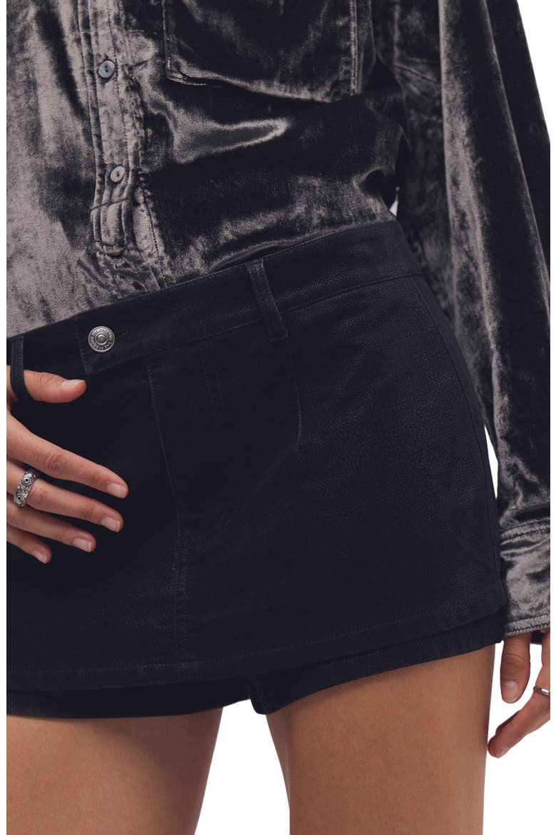 Gallivanting Faux Suede Skort, Alternate, color, BLACK