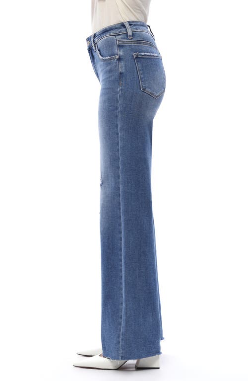 Bayeas Raw Hem High Waist Wide Leg Jeans In Blue