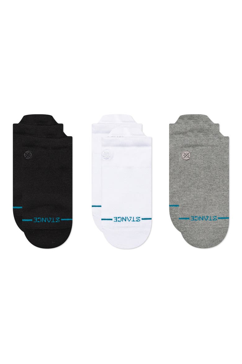 3-Pack Icon Low Socks, Main, color, BLACK WHITE GREY
