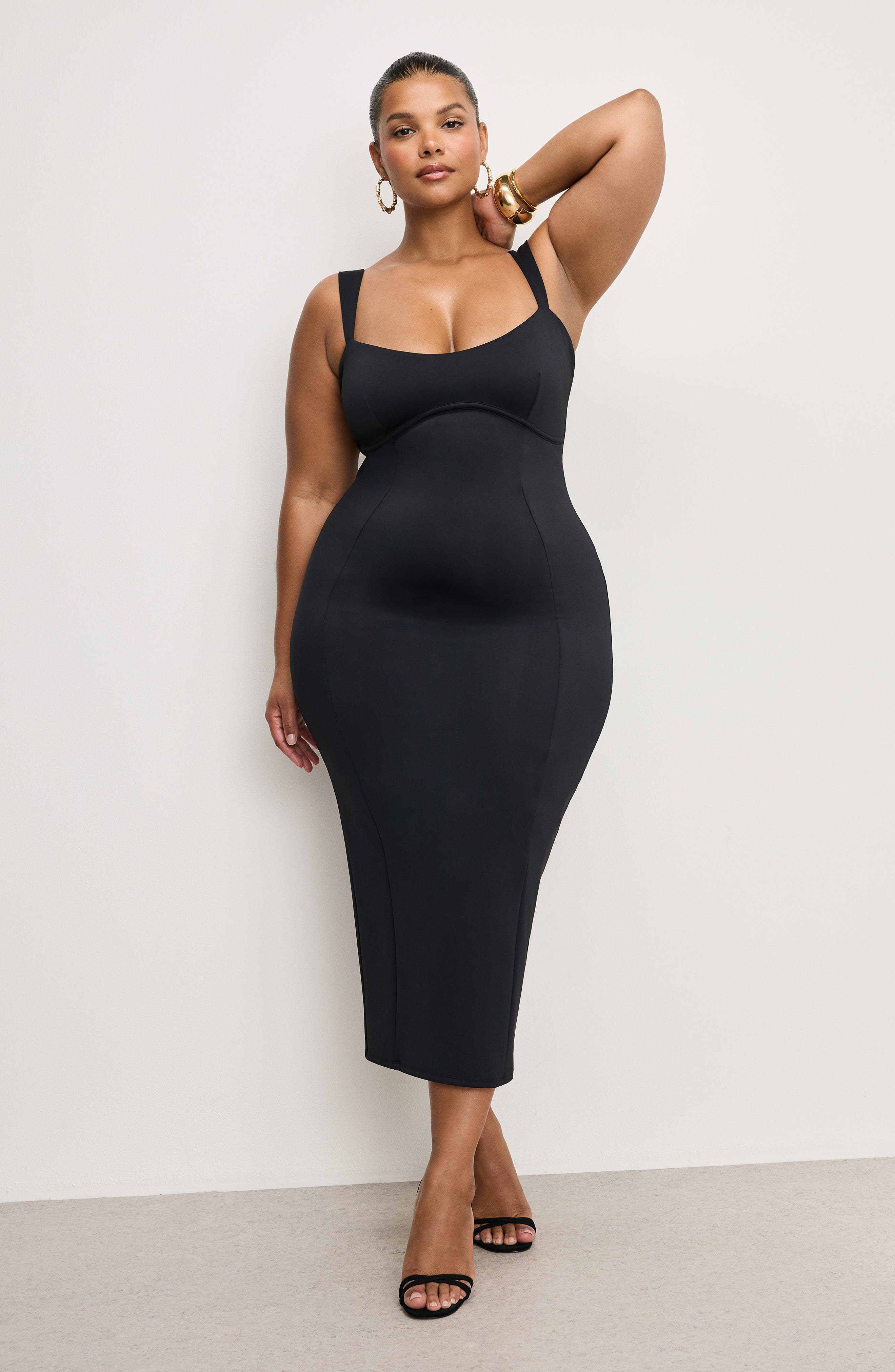 good american scuba midi dress Good American Scuba Midi Dress